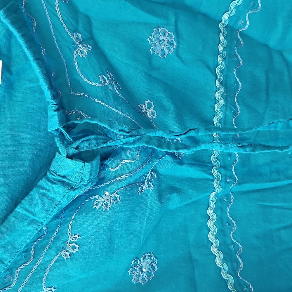 Max Mehra Blue Embroideref Tunic M - Picture 2 of 6